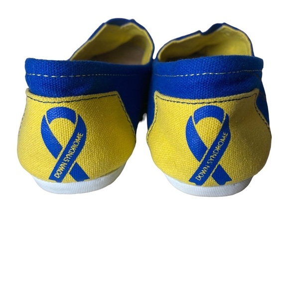 SoGiv Canvas Espadrilles Down Syndrome Slip On Shoes‎ Size 8.5 Blue/ Yellow - Picture 4 of 8